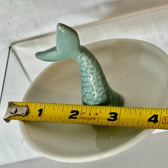 Mermaid Tail Ring Holder Ceramic Trinket Dish Collectible Jewelry Tray - Picture 6 of 6